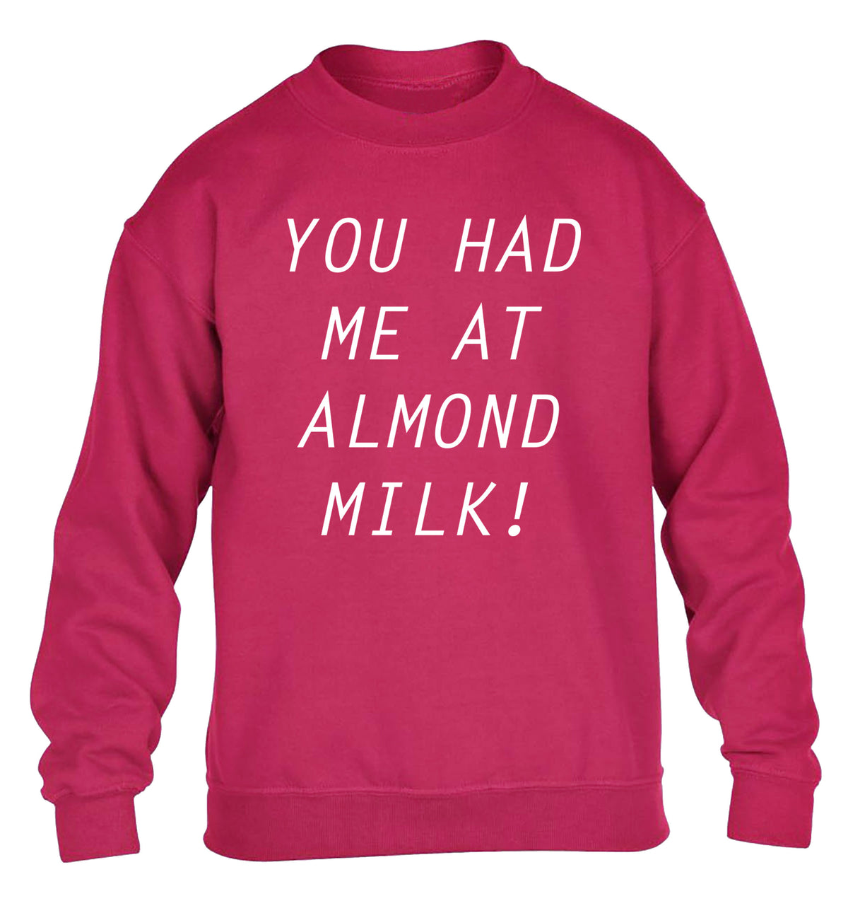 You had me at almond milk children's pink sweater 12-14 Years