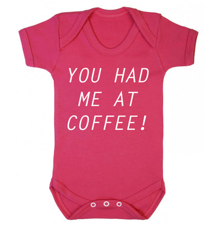 You had me at coffee Baby Vest dark pink 18-24 months