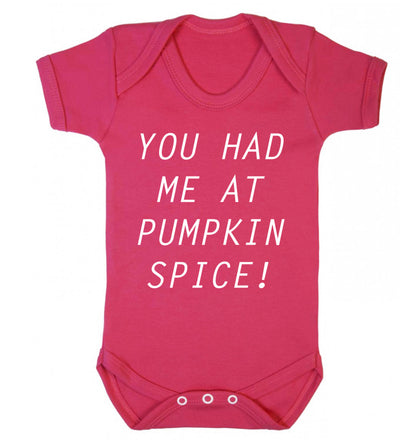 You had me at pumpkin spice Baby Vest dark pink 18-24 months