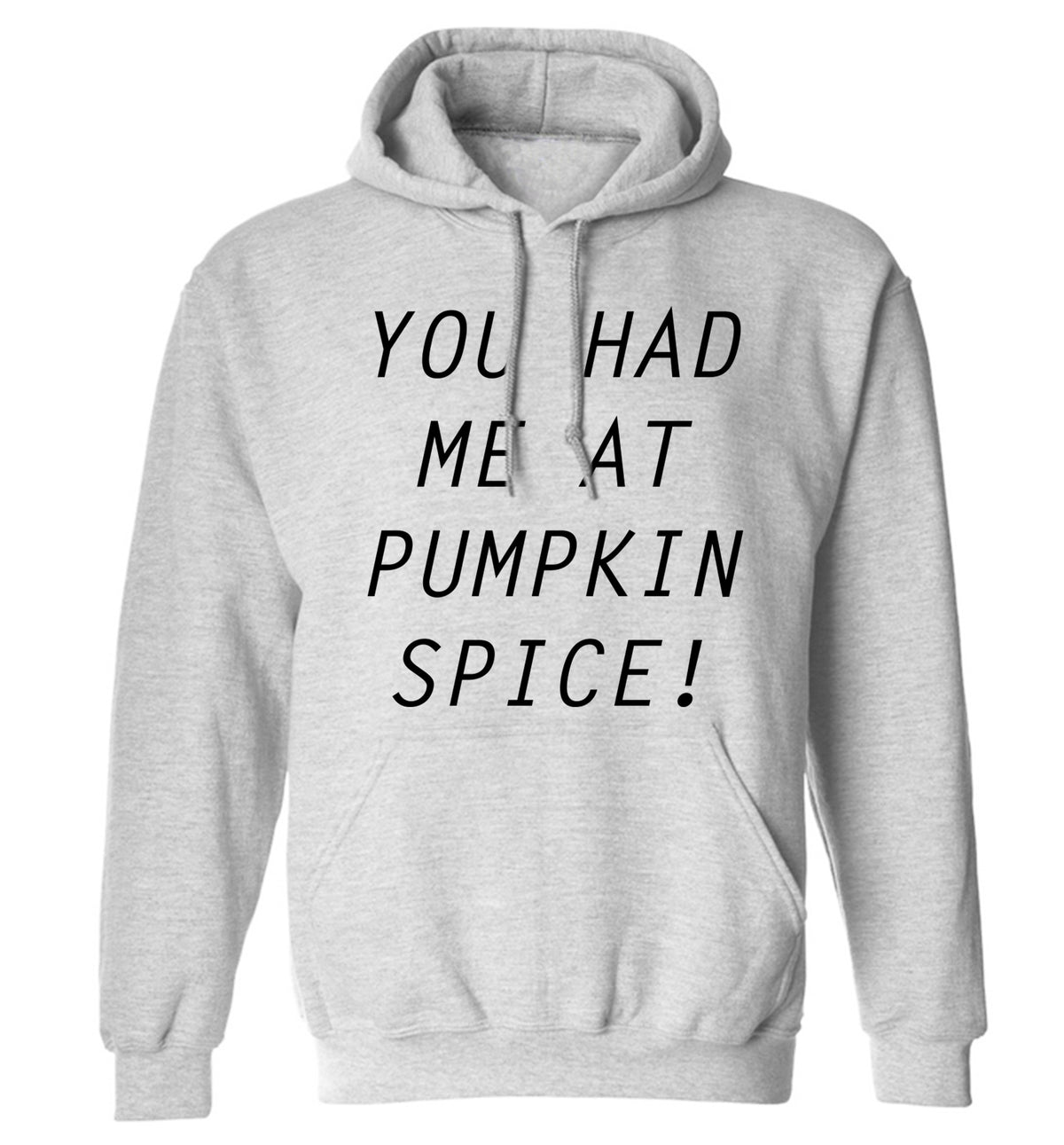 You had me at pumpkin spice adults unisex grey hoodie 2XL