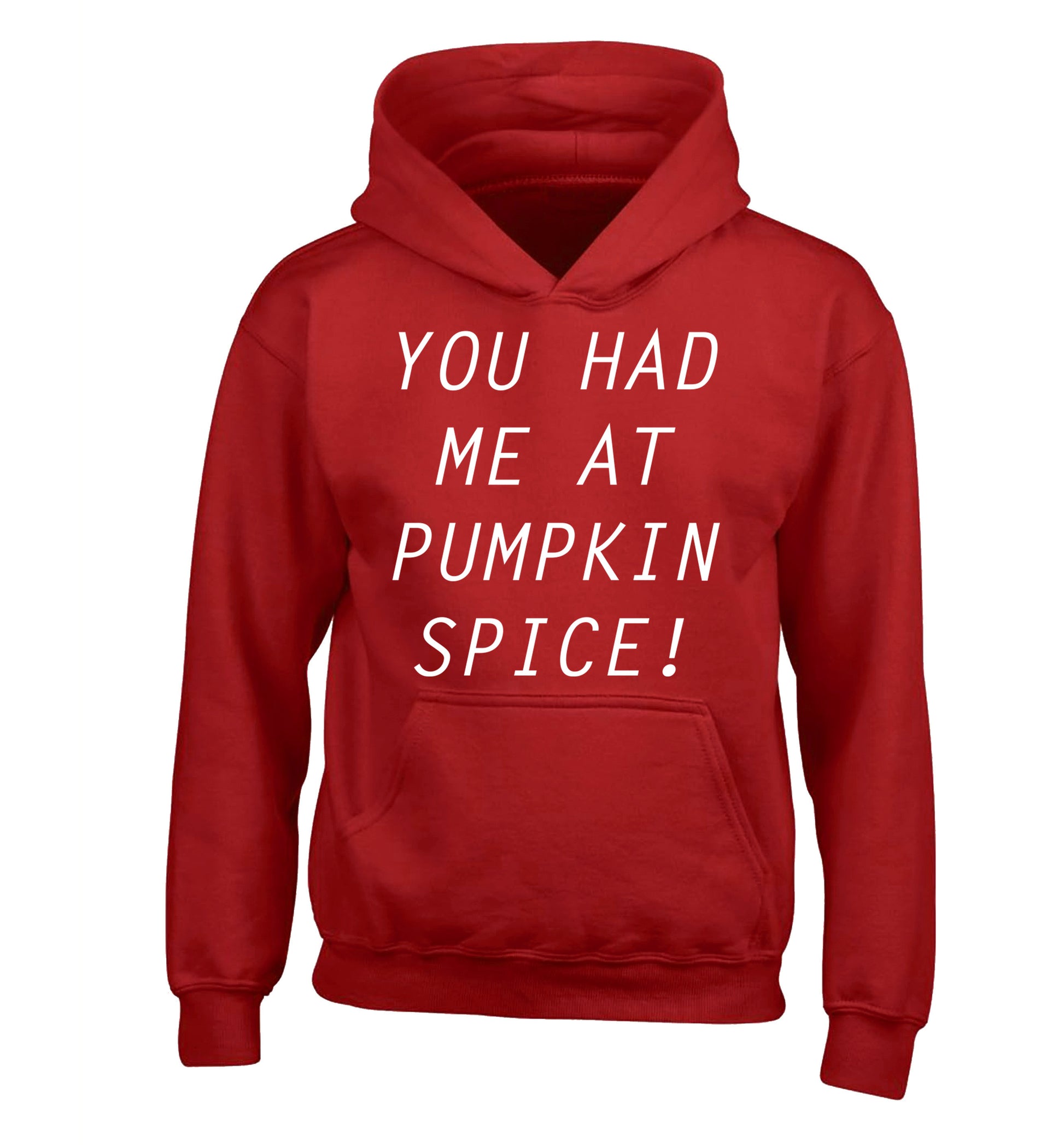 You had me at pumpkin spice children's red hoodie 12-14 Years