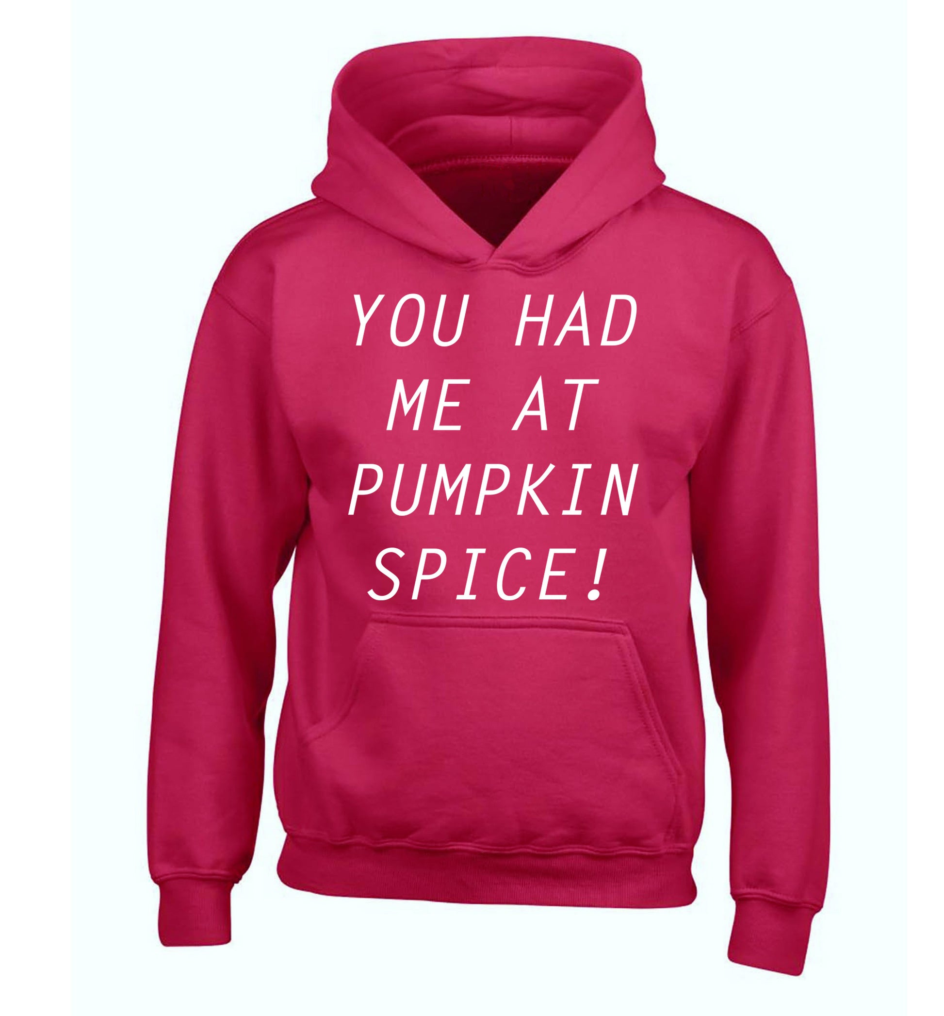 You had me at pumpkin spice children's pink hoodie 12-14 Years