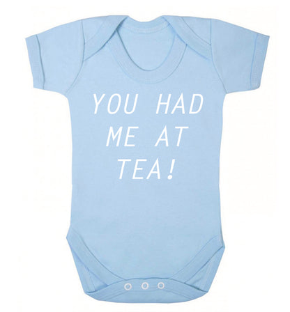 You had me at tea Baby Vest pale blue 18-24 months