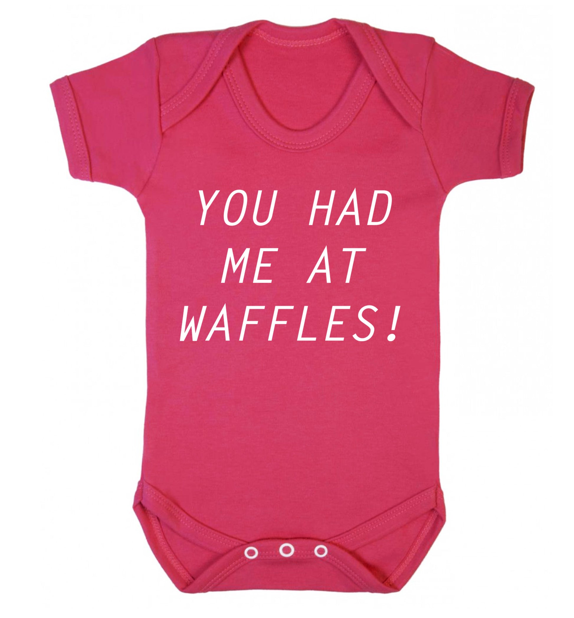 You had me at waffles Baby Vest dark pink 18-24 months