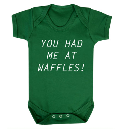 You had me at waffles Baby Vest green 18-24 months