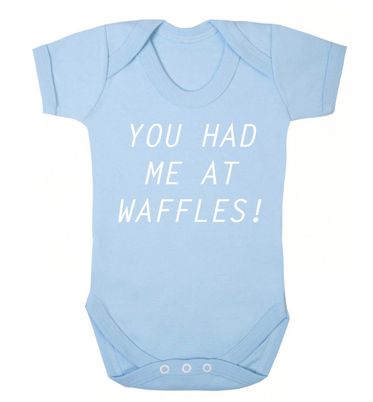 You had me at waffles Baby Vest pale blue 18-24 months