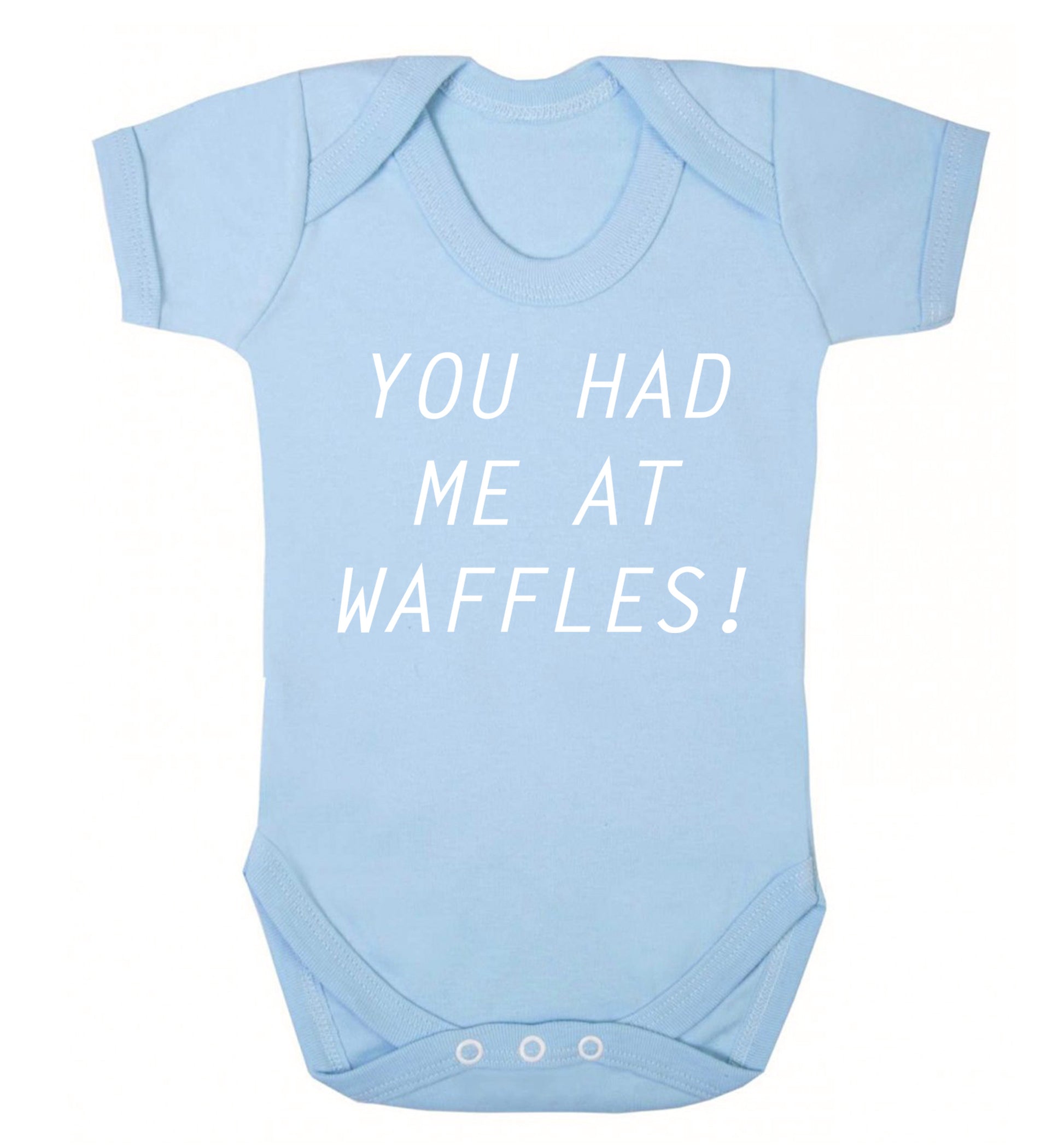 You had me at waffles Baby Vest pale blue 18-24 months