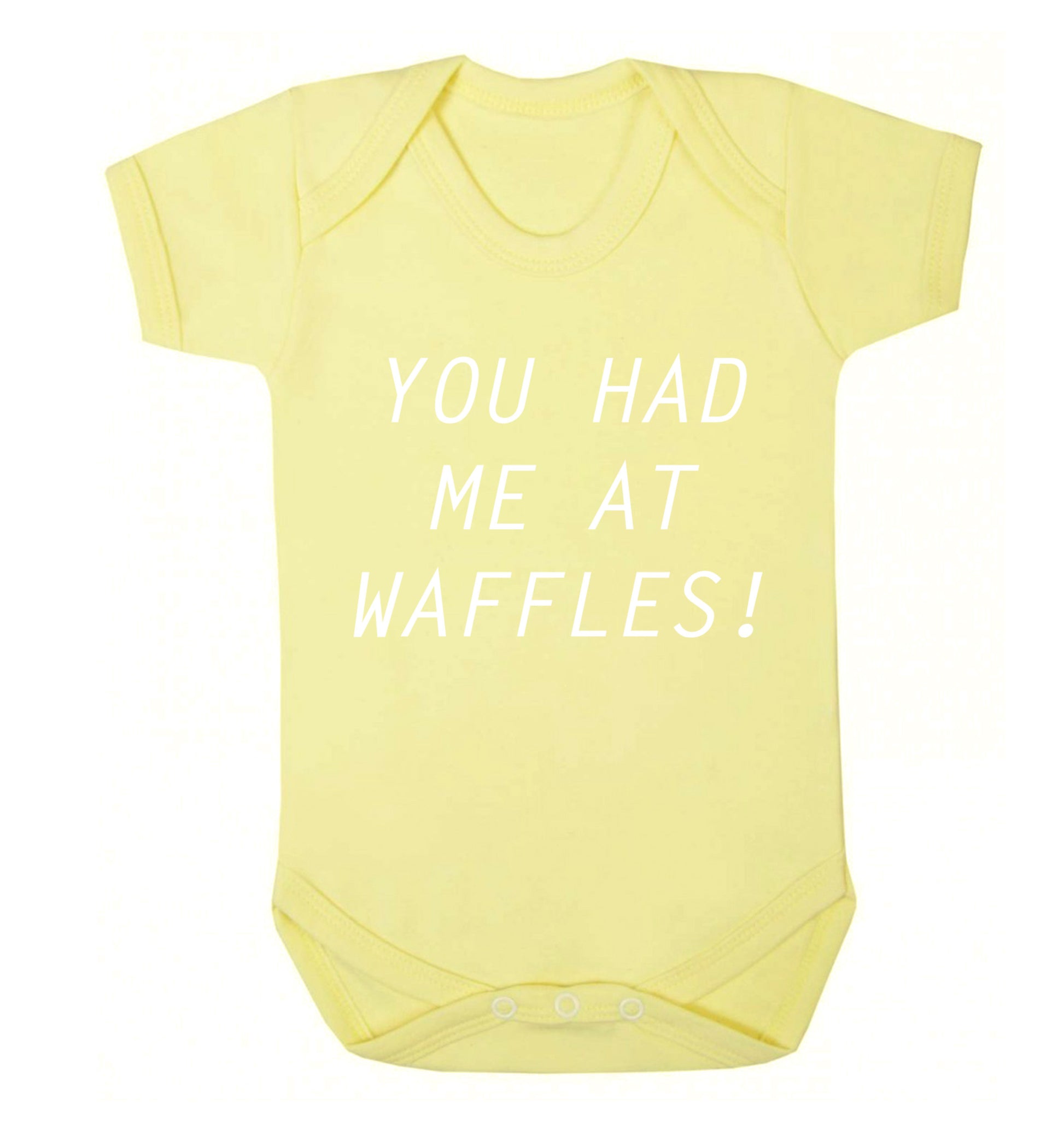 You had me at waffles Baby Vest pale yellow 18-24 months