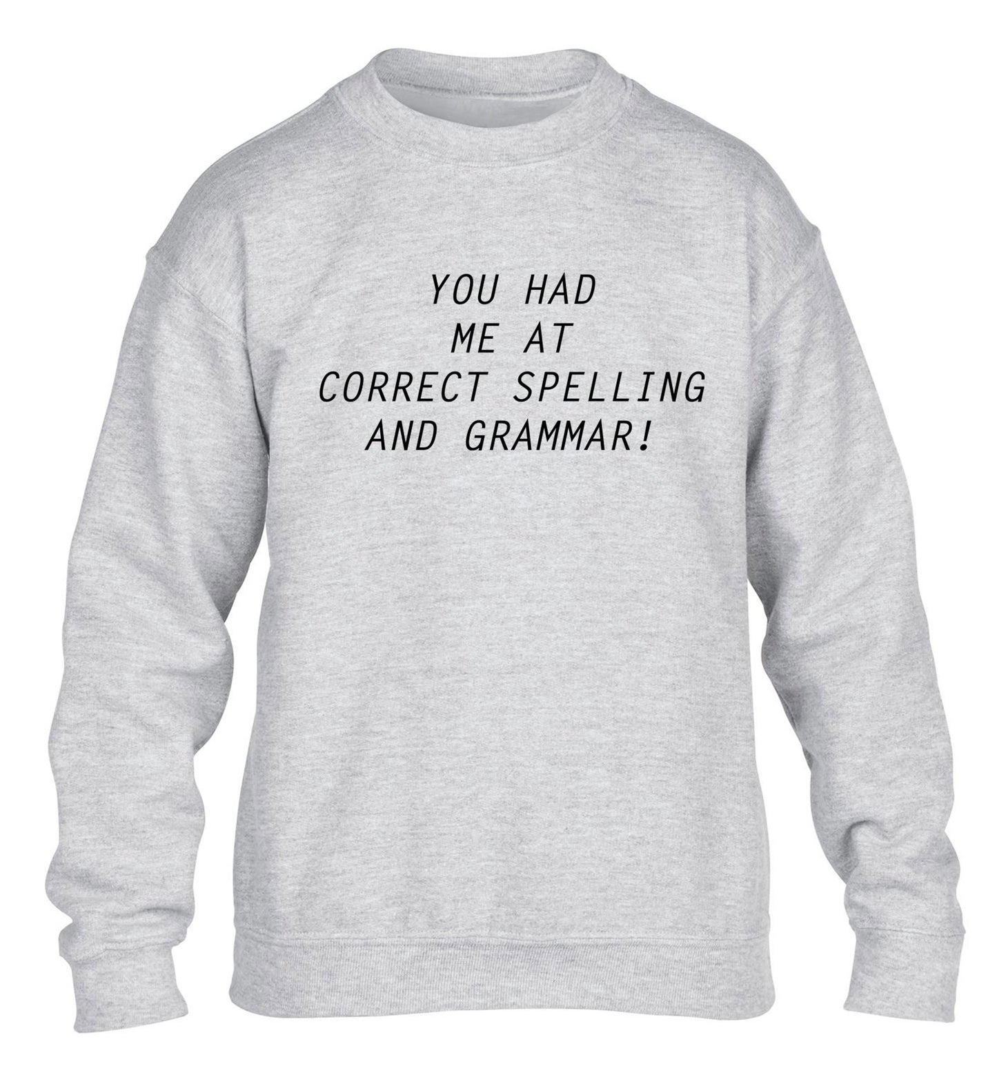 You had me at correct spelling and grammar children's grey sweater 12-14 Years