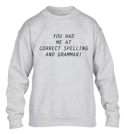 You had me at correct spelling and grammar children's grey sweater 12-14 Years