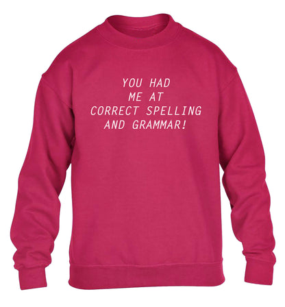 You had me at correct spelling and grammar children's pink sweater 12-14 Years