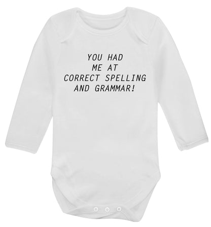 You had me at correct spelling and grammar Baby Vest long sleeved white 6-12 months