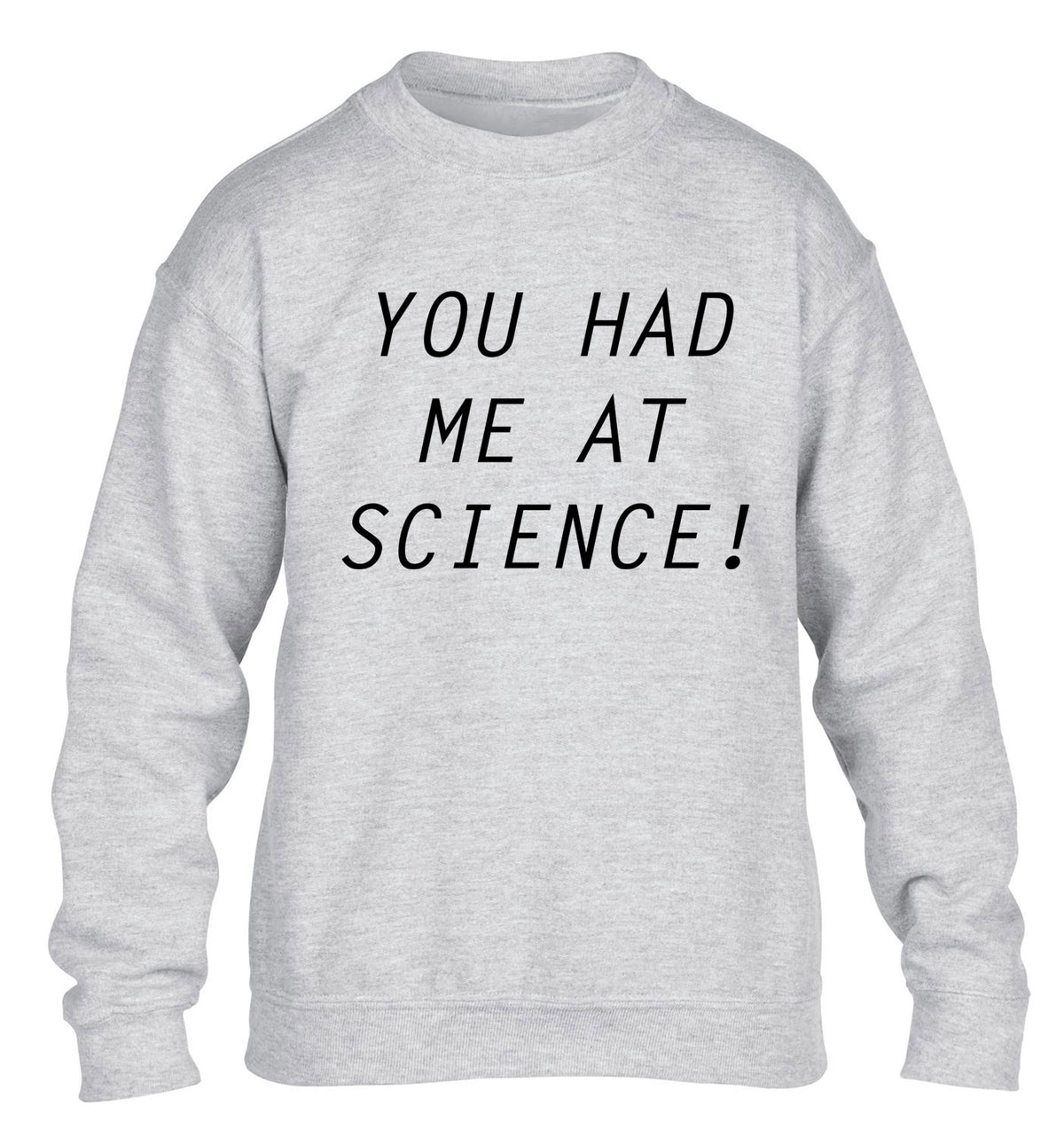 You had me at science children's grey sweater 12-14 Years
