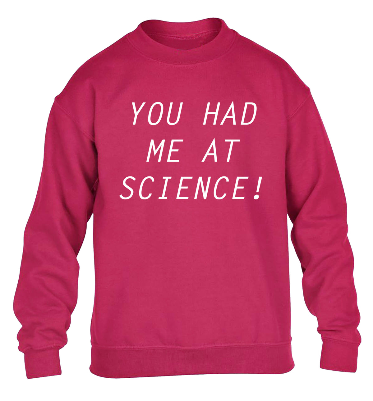 You had me at science children's pink sweater 12-14 Years
