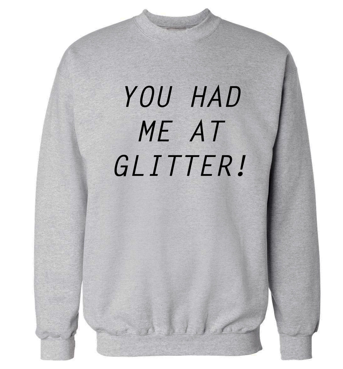You had me at glitter Adult's unisex grey Sweater 2XL