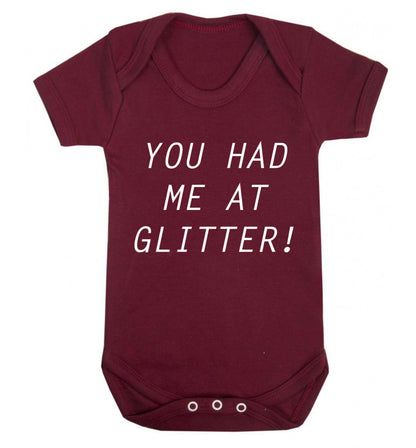 You had me at glitter Baby Vest maroon 18-24 months