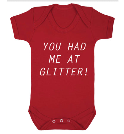 You had me at glitter Baby Vest red 18-24 months