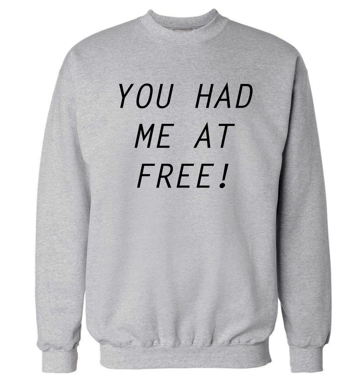 You had me at free Adult's unisex grey Sweater 2XL