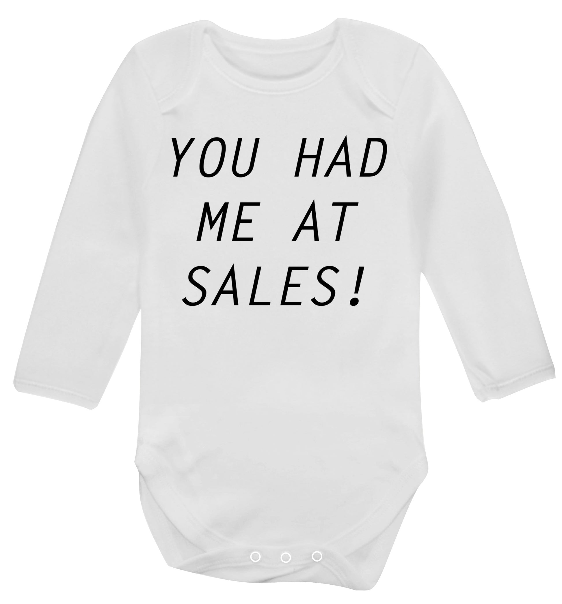 You had me at sales Baby Vest long sleeved white 6-12 months