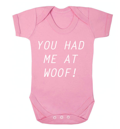 You had me at woof Baby Vest pale pink 18-24 months