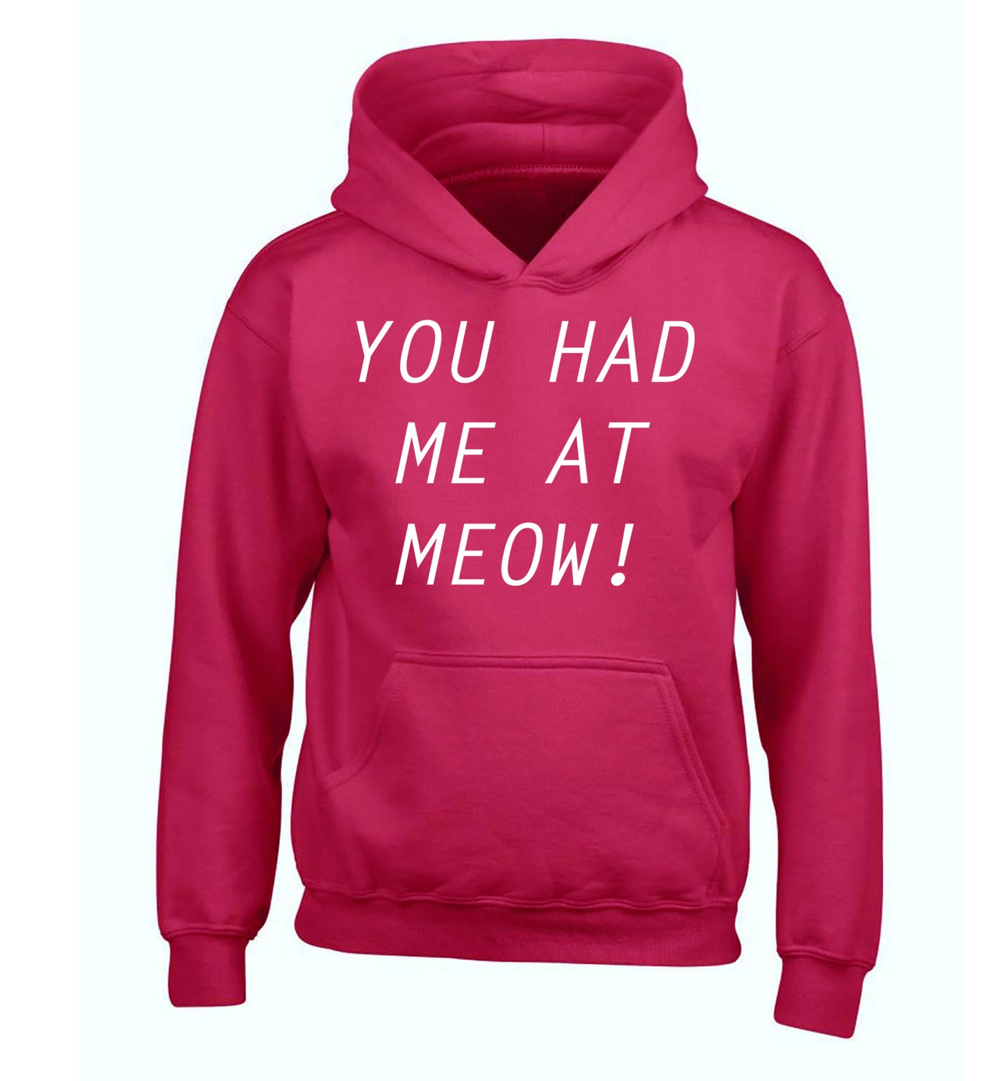 You had me at meow children's pink hoodie 12-14 Years