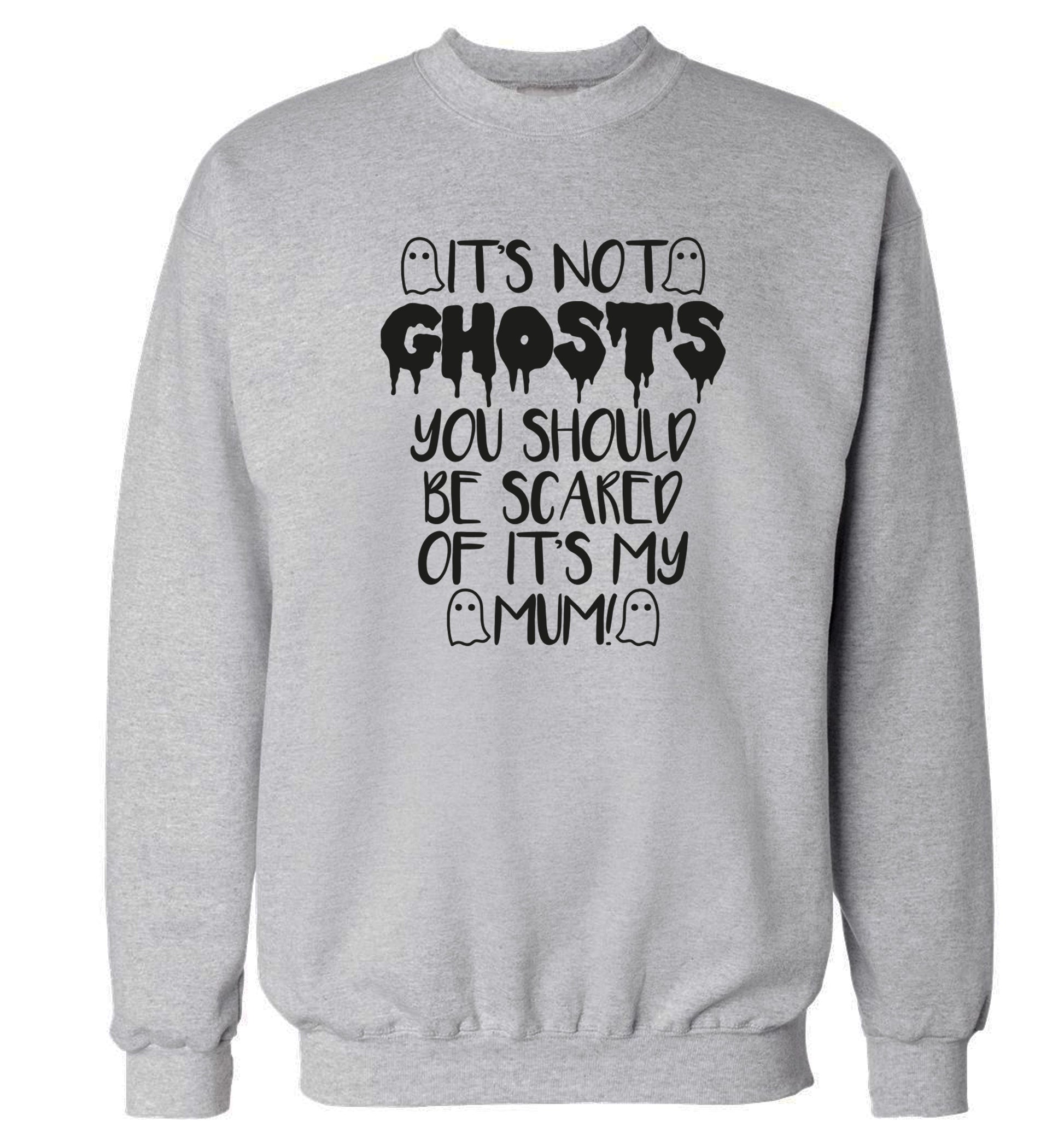 It's not ghosts you should be scared of it's my mum! Adult's unisex grey Sweater 2XL
