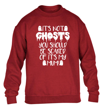 It's not ghosts you should be scared of it's my mum! children's grey sweater 12-14 Years
