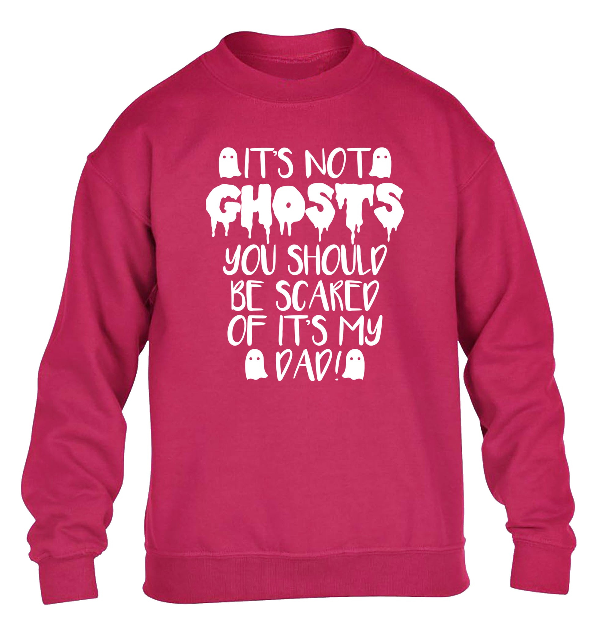 It's not ghosts you should be scared of it's my dad! children's pink sweater 12-14 Years