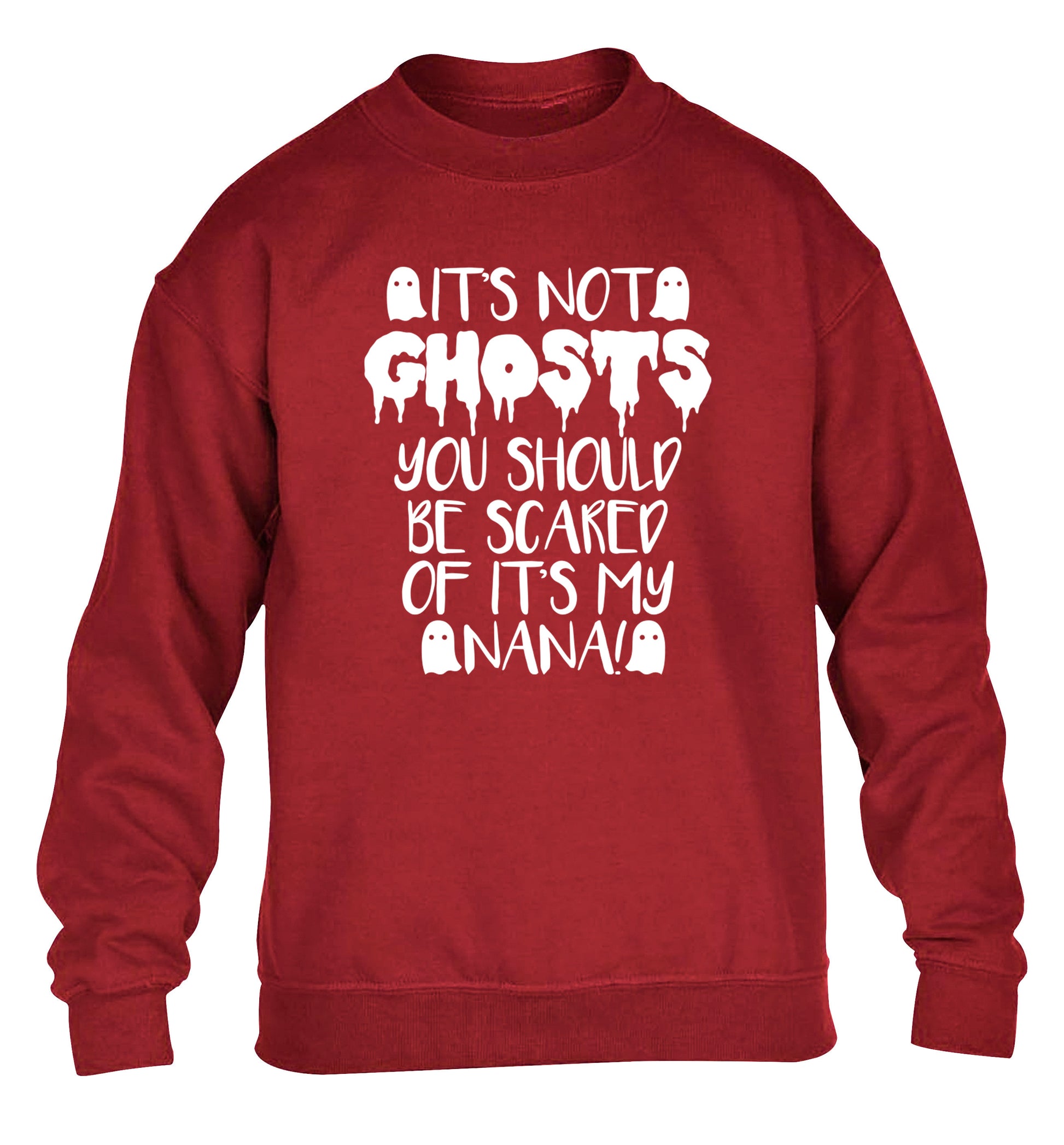 It's not ghosts you should be scared of it's my nana! children's grey sweater 12-14 Years