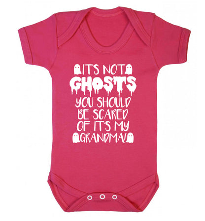 It's not ghosts you should be scared of it's my grandma! Baby Vest dark pink 18-24 months