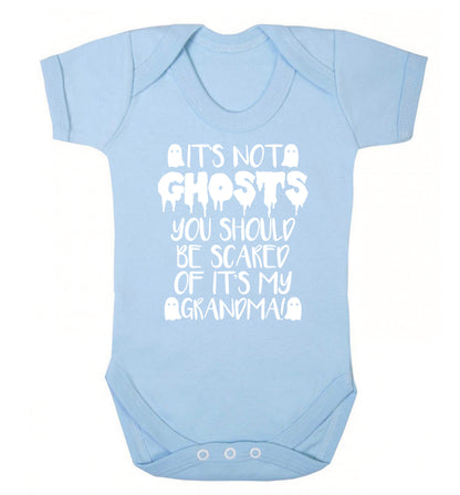 It's not ghosts you should be scared of it's my grandma! Baby Vest pale blue 18-24 months