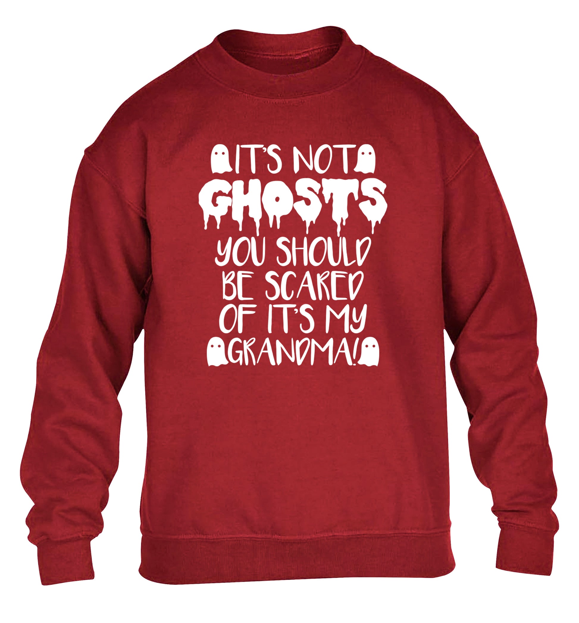 It's not ghosts you should be scared of it's my grandma! children's grey sweater 12-14 Years