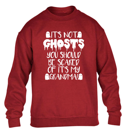 It's not ghosts you should be scared of it's my grandma! children's grey sweater 12-14 Years