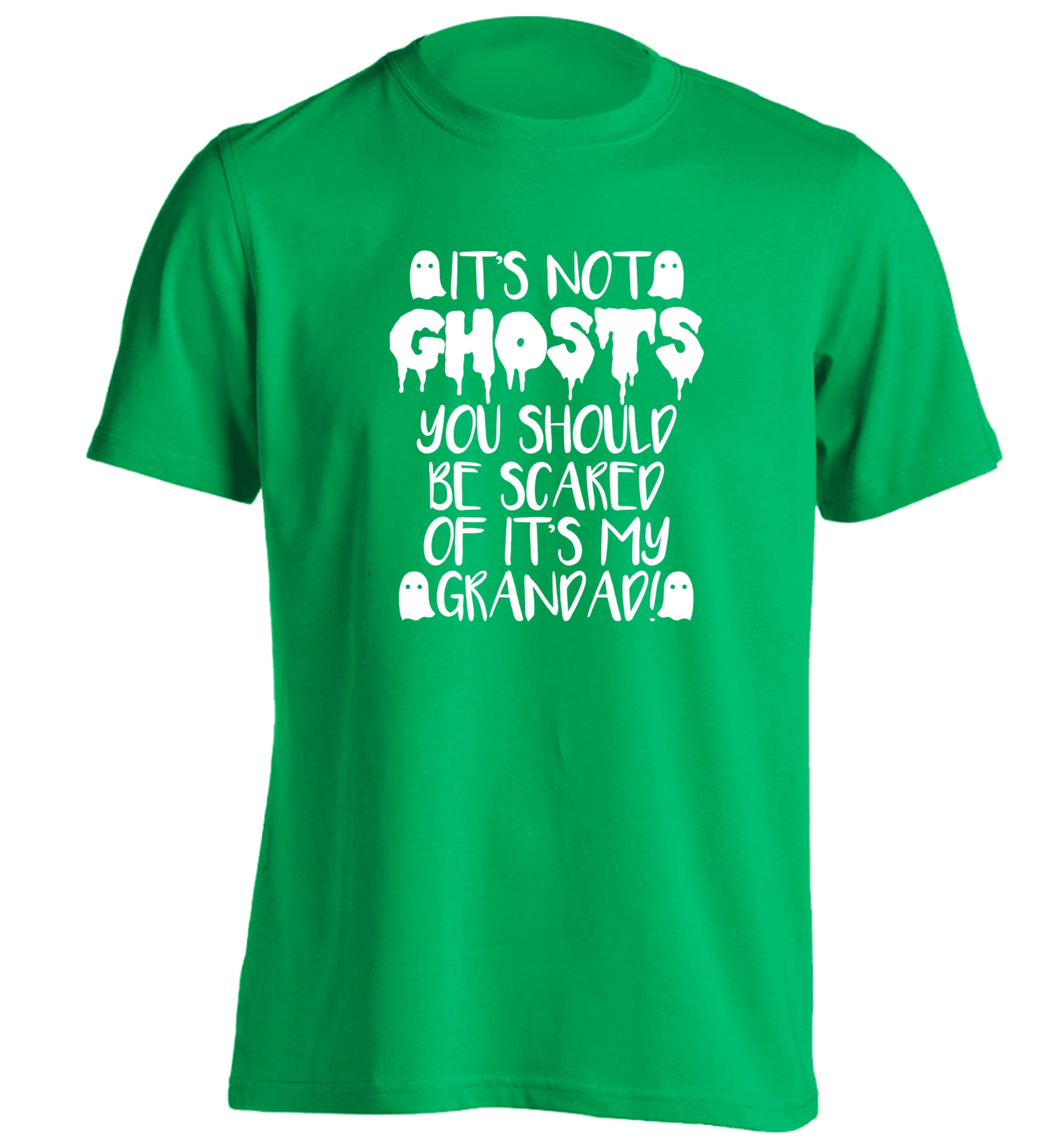 It's not ghosts you should be scared of it's my grandad! adults unisex green Tshirt 2XL