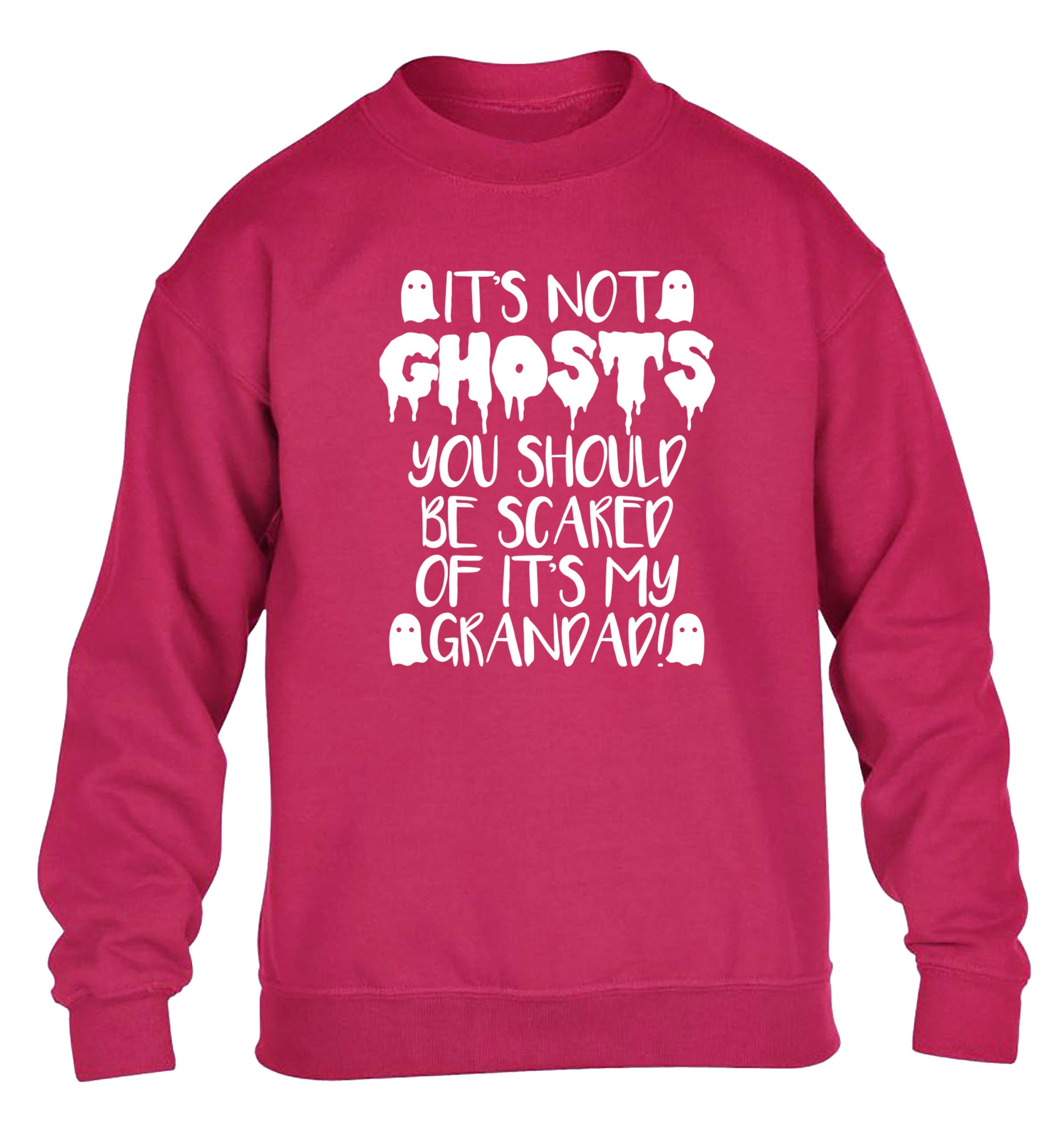 It's not ghosts you should be scared of it's my grandad! children's pink sweater 12-14 Years