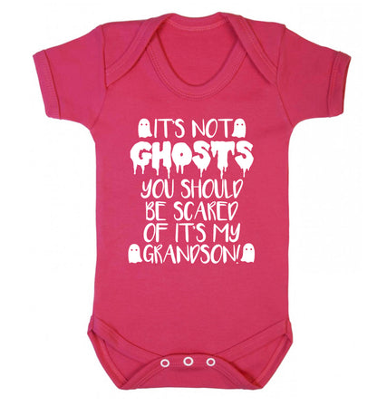 It's not ghosts you should be scared of it's my grandson! Baby Vest dark pink 18-24 months