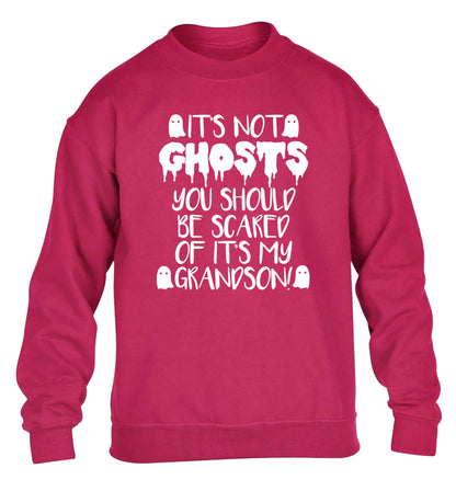 It's not ghosts you should be scared of it's my grandson! children's pink sweater 12-14 Years