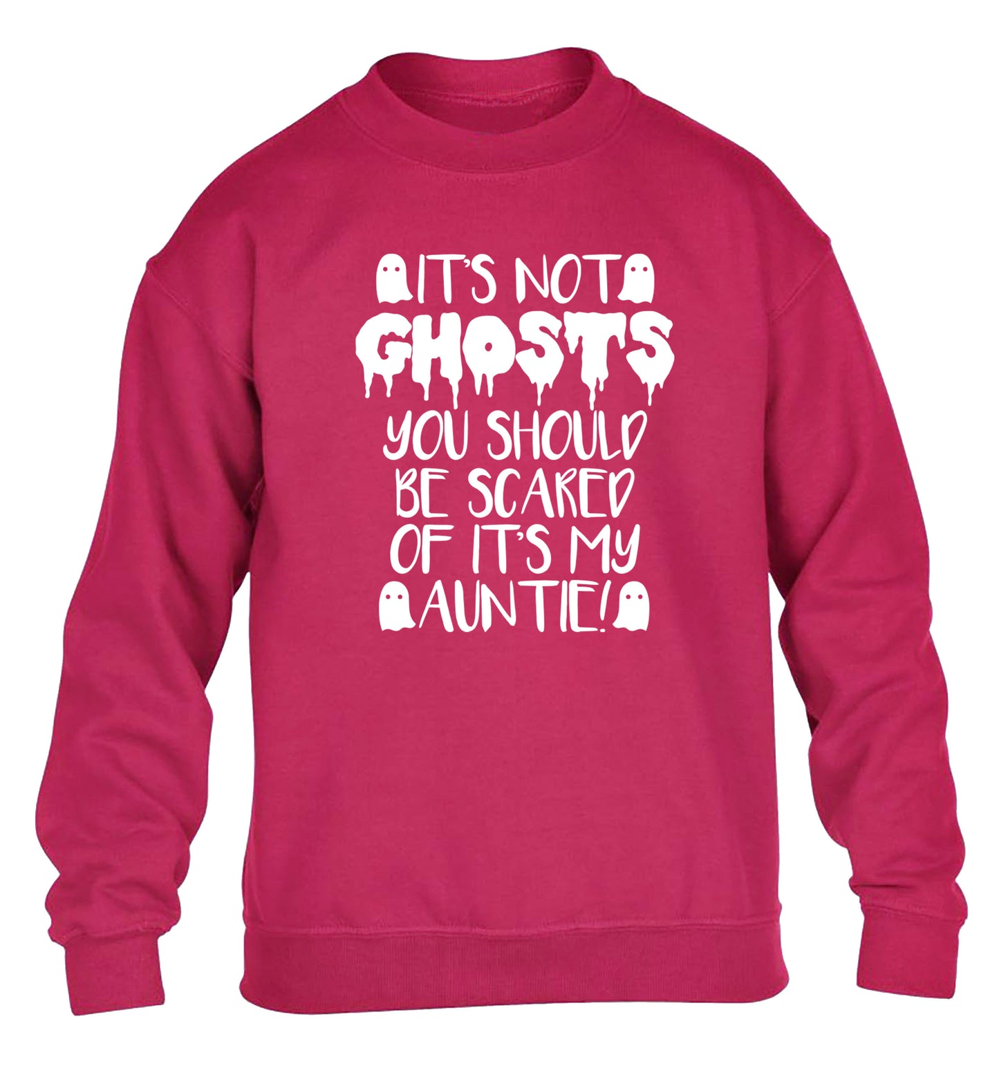 It's not ghosts you should be scared of it's my auntie! children's pink sweater 12-14 Years