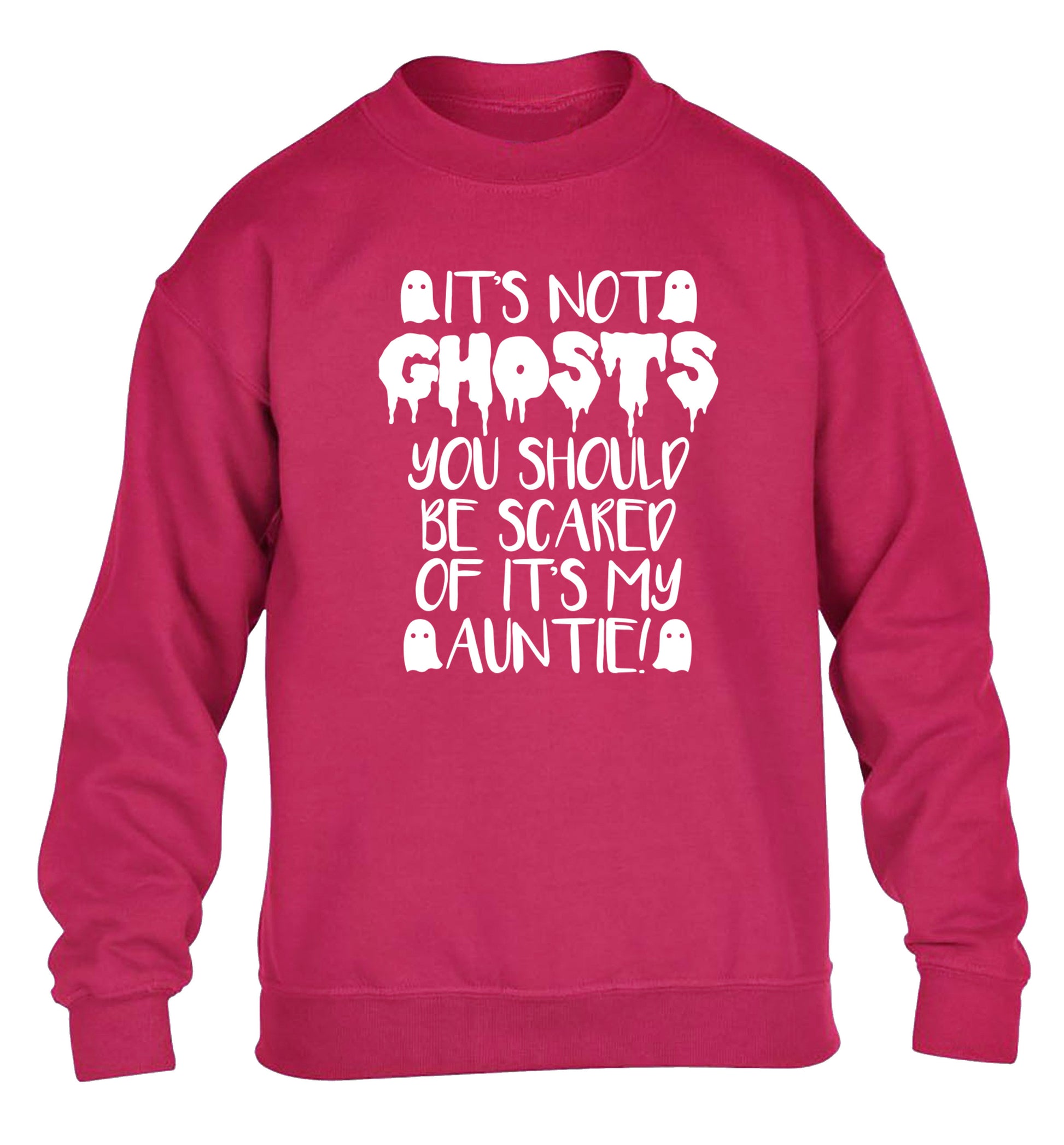It's not ghosts you should be scared of it's my auntie! children's pink sweater 12-14 Years