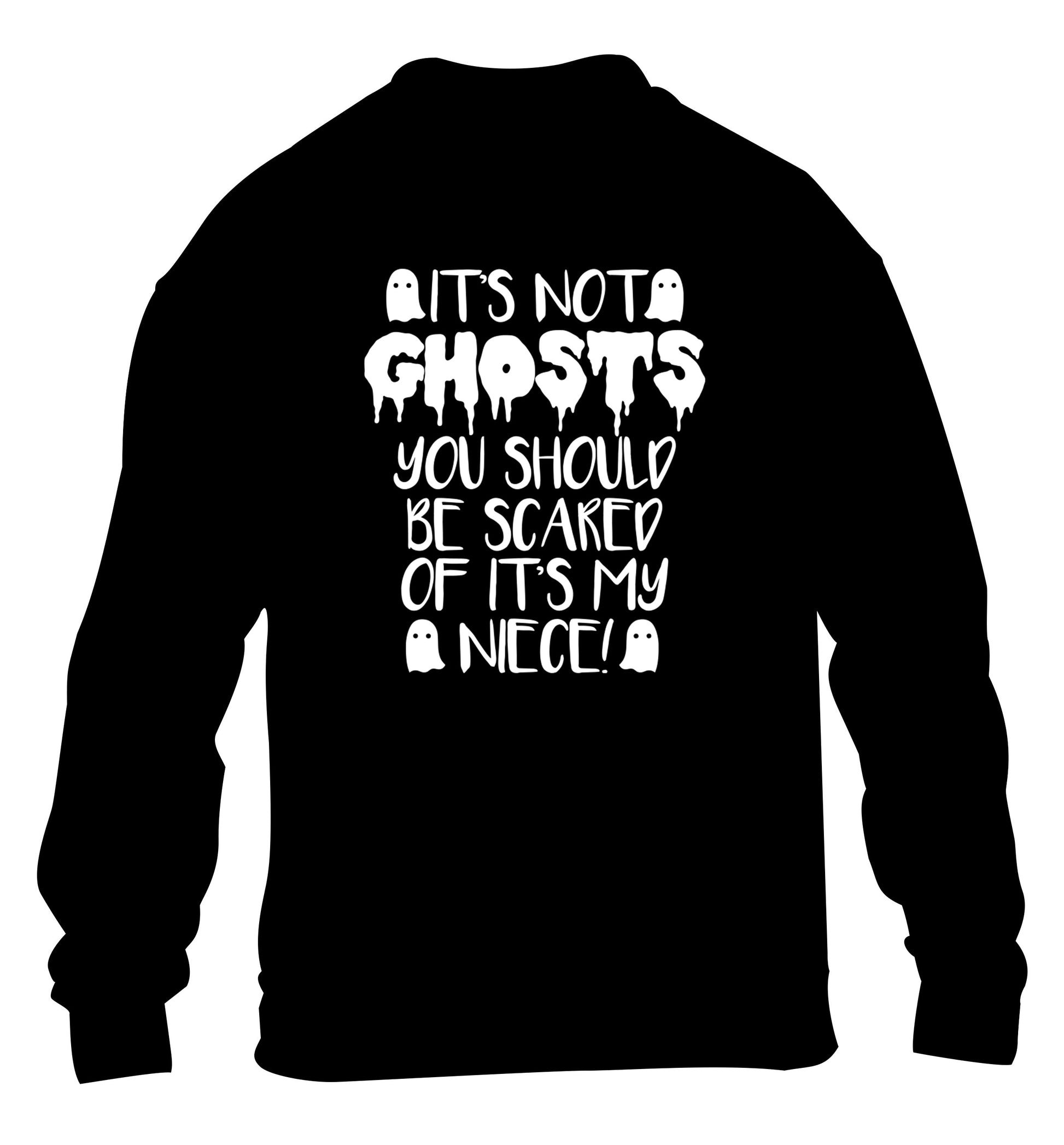 It's not ghosts you should be scared of it's my niece! children's black sweater 12-14 Years