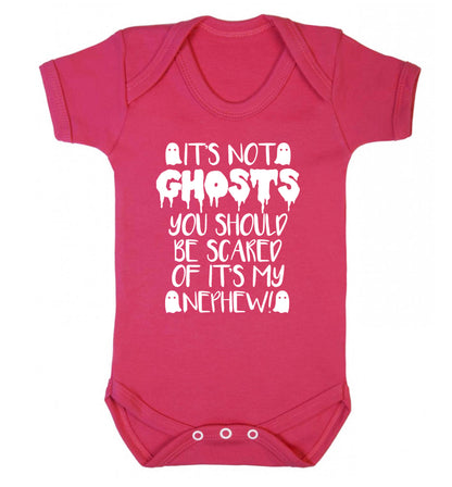 It's not ghosts you should be scared of it's my nephew! Baby Vest dark pink 18-24 months