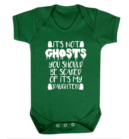 It's not ghosts you should be scared of it's my daughter! Baby Vest green 18-24 months