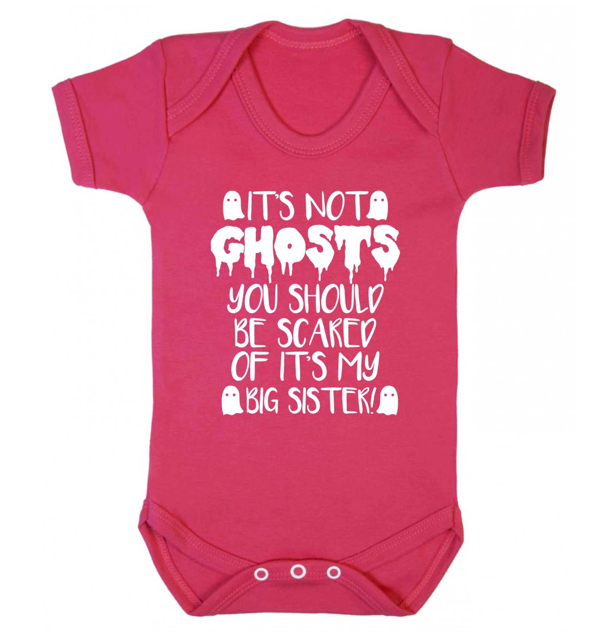 It's not ghosts you should be scared of it's my big brother! Baby Vest dark pink 18-24 months