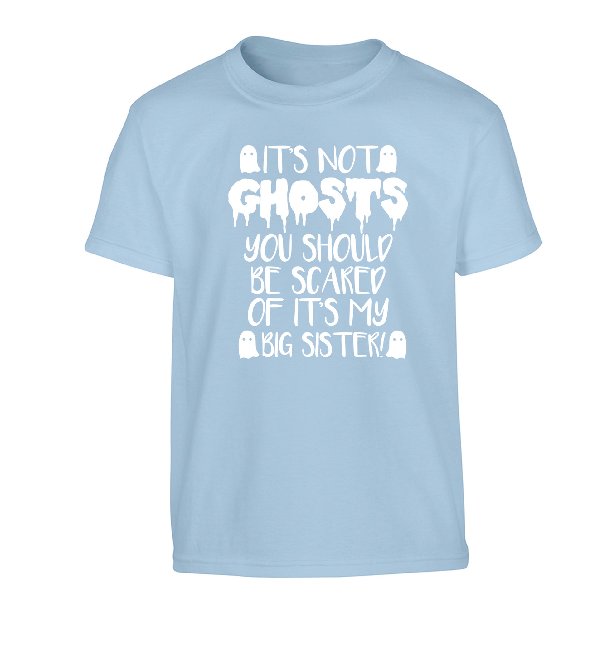 It's not ghosts you should be scared of it's my big brother! Children's light blue Tshirt 12-14 Years