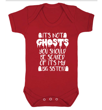It's not ghosts you should be scared of it's my big brother! Baby Vest red 18-24 months