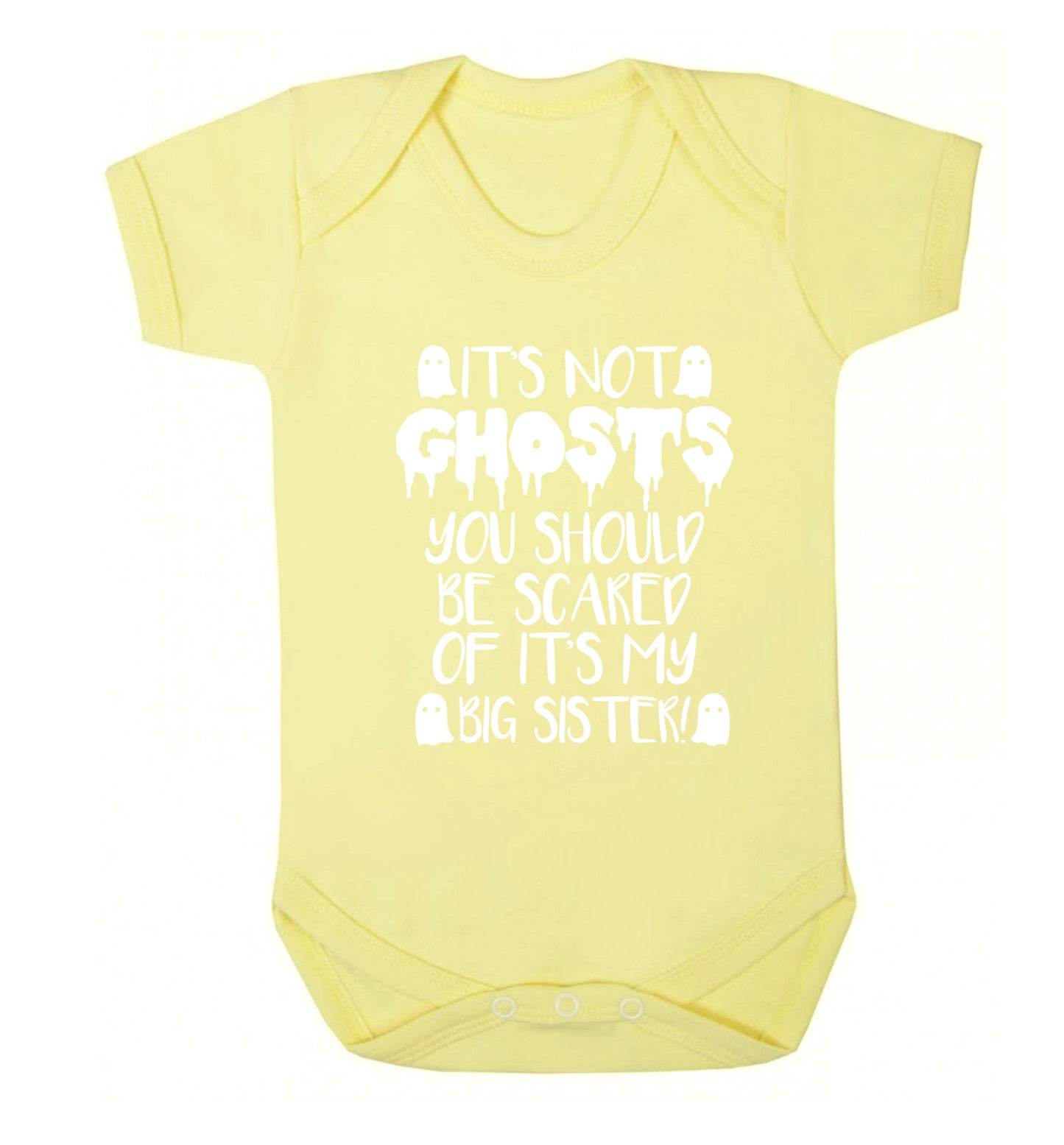 It's not ghosts you should be scared of it's my big brother! Baby Vest pale yellow 18-24 months