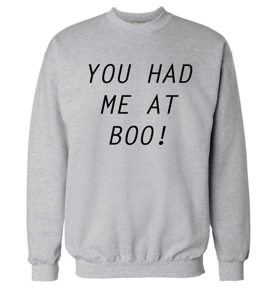 You had me at boo! Adult's unisex grey Sweater 2XL