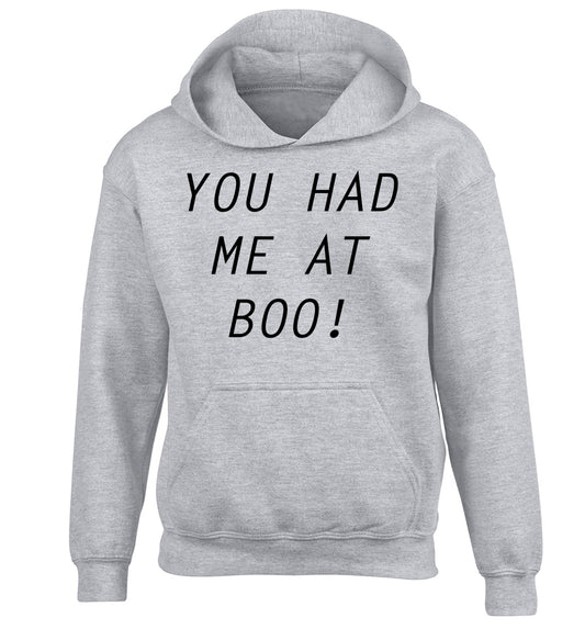 You had me at boo! children's grey hoodie 12-14 Years