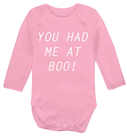 You had me at boo! Baby Vest long sleeved pale pink 6-12 months