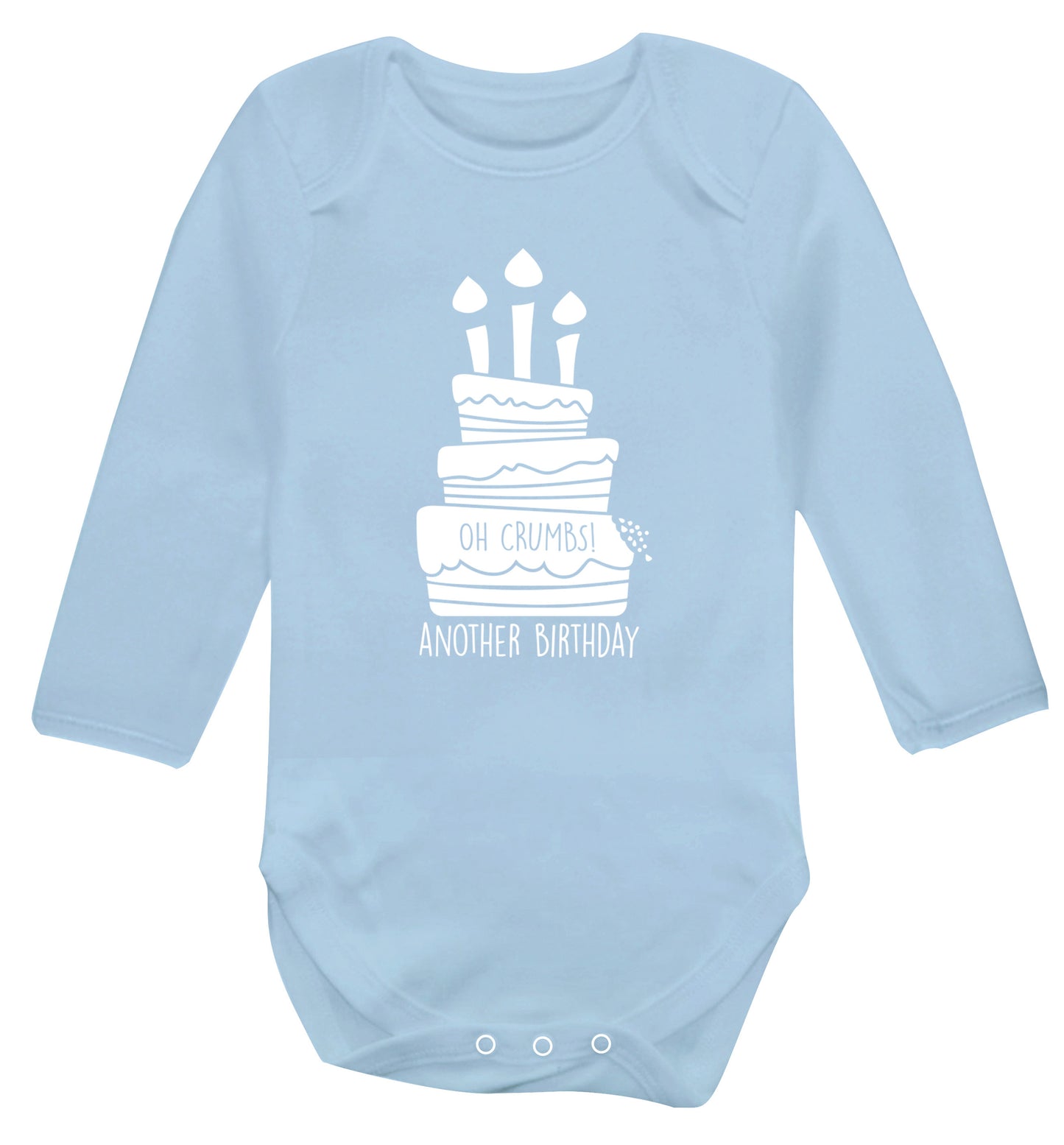Oh crumbs another birthday! Baby Vest long sleeved pale blue 6-12 months
